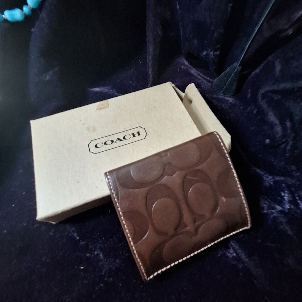 Coach Brown Leather Oragami Wallet - Picture 9 of 15